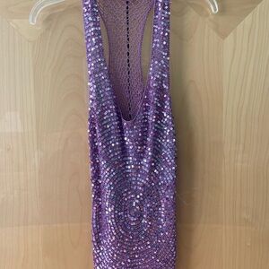 BCBG Purple sequin top-size small